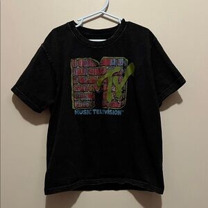 MTV Kids Black Tee with Colorful Logo